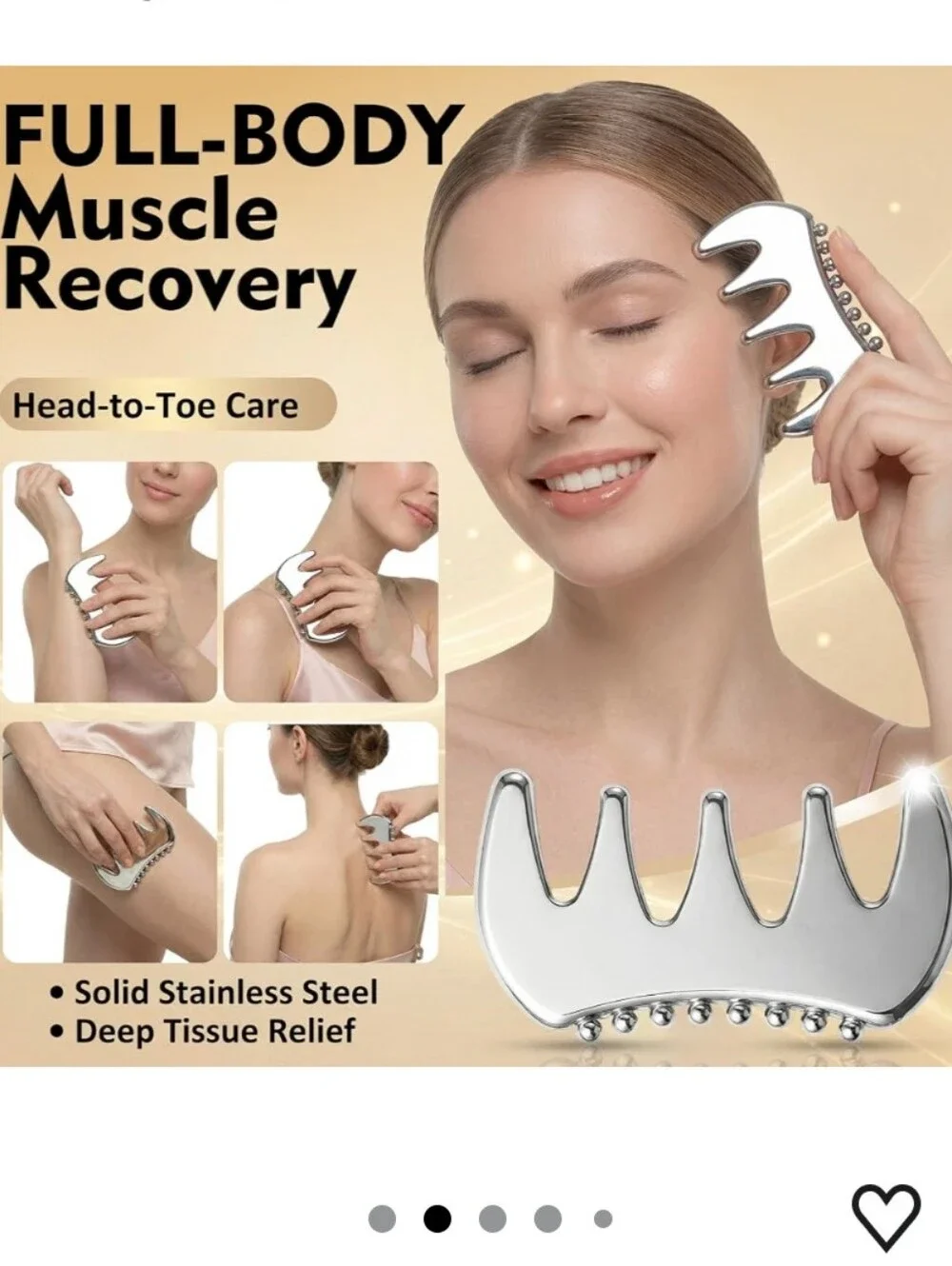 2-in-1 Premium Solid Stainless Steel Gua Sha & Myofascial Muscle Scraper